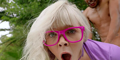 Nerdy blonde Kay Carter fucked by black stallion Dwayne Foxxx