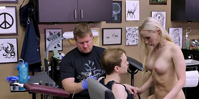 Splendid Blonde Stepmom Encourages Boy Riding Cock with Pussy