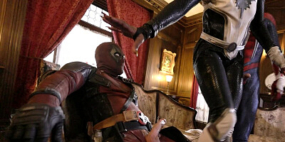 Deadpool and Spider Man double team a kinky hottie in an MMF