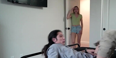 MILF Emma Sirus blows stepson and gets fucked in the bedroom
