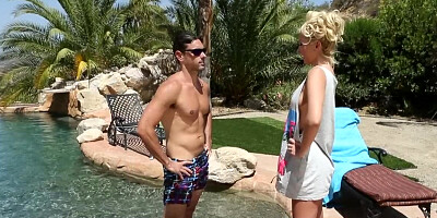 Seductive blonde likes having fun during summer break