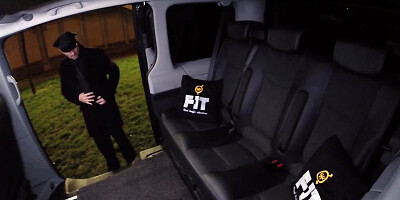 Russian pornstar gives a blowjob to George Uhl in his taxi