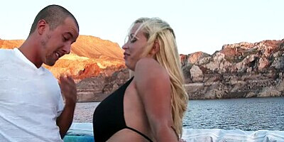Beauty rich babe Nikki Benz take cock outdoors