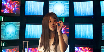 Charming Asian girl orally pleases two dudes in a threesome