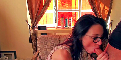 Cutie with glasses is having some sex with a guy