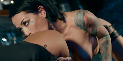 Two kinky lesbian chick are having hot sex in S&amp,M room