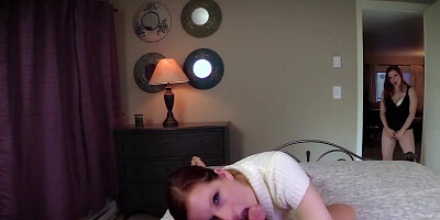 MILF fails to make guy cum and stepsister picks up torch