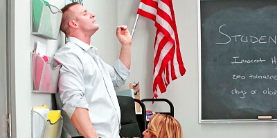 Marina Angel is fucking in the classroom with her teacher