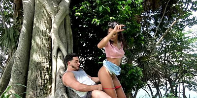 Teens Love Huge Cocks - Tattooed Vienna Black handjob outdoors