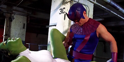 She-Hulk is banged by a naughty man in this cosplay scene