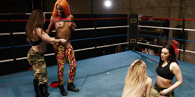 Crazy interracial lesbian foursome with amazing chicks