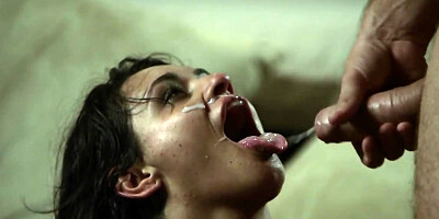 Playful sexpot seduces handsome boyfriend in the living room