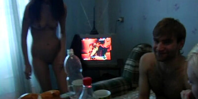 Awesome nude party video with group action