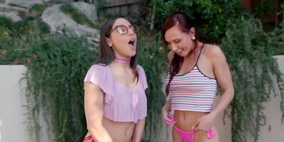 Passionate brunettes having hot lesbian sex