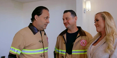 Fireman takes part in photo session that turns into sex with MILF
