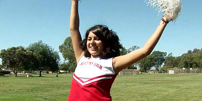 A really awesome cheerleader is fucking in the locker room