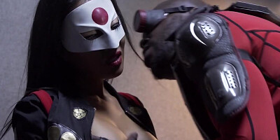 Black sniper impales Asian teammate's pussy with a big fuckstick
