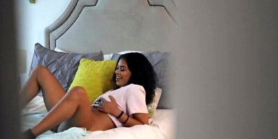 Stepsister catches curly black girl masturbating and joins her