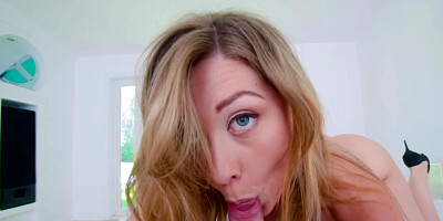 Babe followed man to his studio where he tested her sex skills