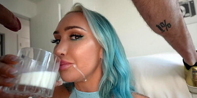 Cock-hungry girl Nina Kayy shows her amazing blowjob skills