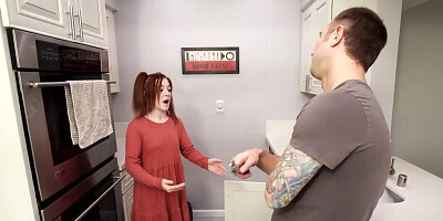 Petite redhead is viciously banged by a handyman