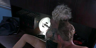 Big Tits at Work: Naked Harlow Harrison hair pulling