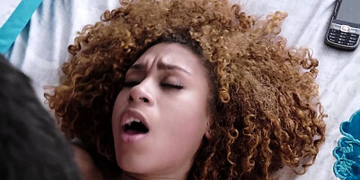 Black girls double team a young and hung white guy
