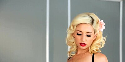 Shay Laren masturbating - solo blonde heels lingerie