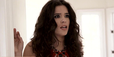 Stepdad fucks the curly-haired girl in the bedroom