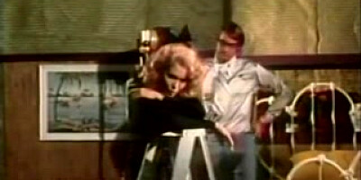 Oldschool nerd gets fortunate with molten redhead. vintage pinch