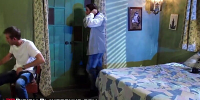 Inked brunette gets her cunt pounded and creampied