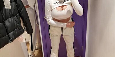 BIG NATURAL BOOBS/Teen made a video of herself in the fitting room