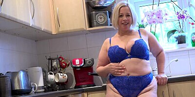 Aunt Judy's XXX - Your BBW Stepmom Star Sucks Your Cock in the Kitchen (POV Experience)