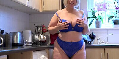 Aunt Judy's BBW Stepmom Star Sucks Your Cock in the Kitchen (POV Experience)