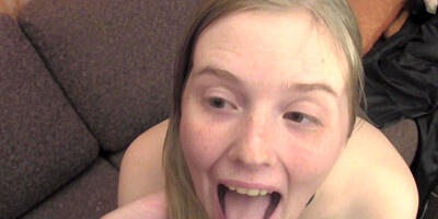 A blonde that is in her hot lingerie is opening up her tight vagina