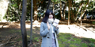 Japanese cutie with a petite body bouncing on a boner