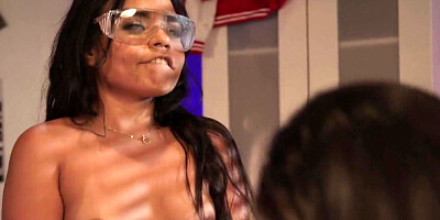 Dee Williams playing kinky games with the busty Asian