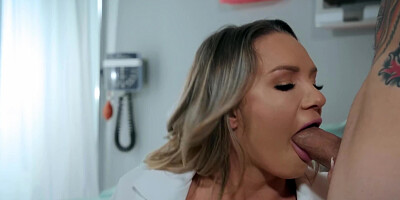 Hot blonde nurse is being ass fucked by a horny patient