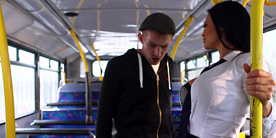 Two hot ladies are in the bus and they are getting penetrated well