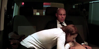 Antonia Sainz gets humped by bald driver Leny Evil in his taxi