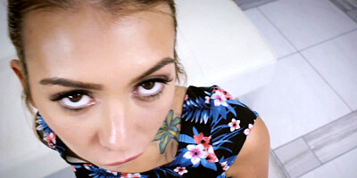 Kat Dior tries to deepthroat a dick without gagging