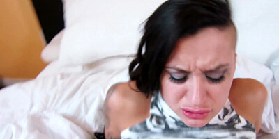 A chick with nipple piercings is sucking a dick in the pov video