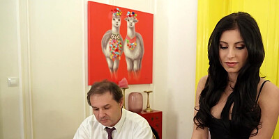 Lilly Bella fucks with another man in front of cuckold husband