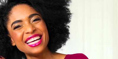 Interracial porn scene with smiling teen Ebony and white man