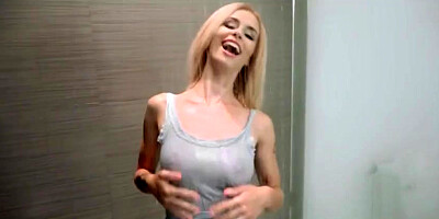 Busty blonde amateur chick Lilli Dixon gets fucked on tape