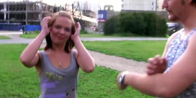 Pretty teen has sex on the roof