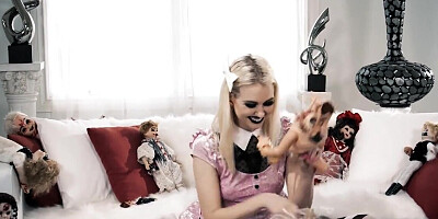 Punish session for a bratty blonde girl that needs dick