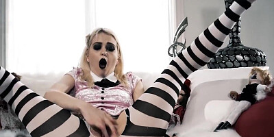 Punish session for a bratty blonde girl that needs dick