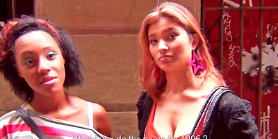 Two girls accept to have a threesome with a guy