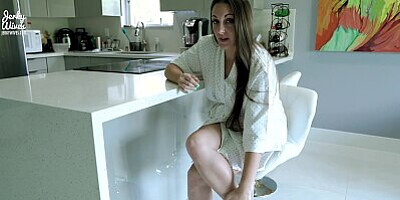 Big Tit Step Mom is Naked in the Kitchen and Wants Cock - Melanie Hicks